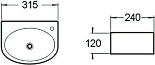 Раковина накладная SantiLine SL-2019 31см белый